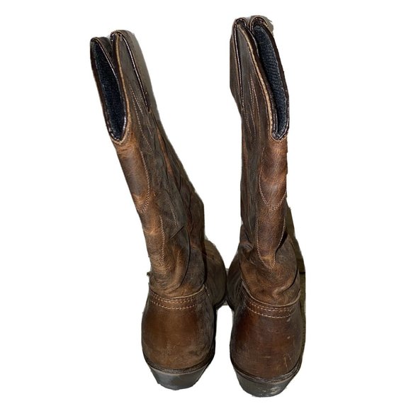 Durango Cowboy Boots Sz 9M Brown Leather Slouch - Picture 3 of 8